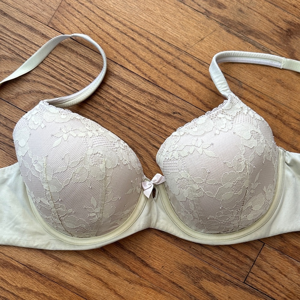 Victoria's Secret 💚 body by Victoria lined Demi 34DD mint w/ lace detail